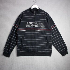 Y2K 2000's Airwalk Striped Zip up Jacket